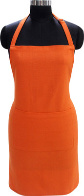 AIRWILL Cotton Chef's Apron - Free Size(Orange, Single Piece)