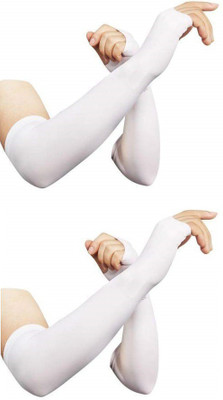 Apastra Cotton, Nylon Arm Sleeve For Men & Women(Free, White)