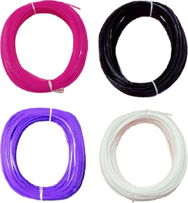 Udhayam Plastic superior quality multicolor broom wires for craft works, basket making, flower vases making, chair making, mobile holder making , pack of 4 colors ( dark pink,jet black,purple,and vanilla white