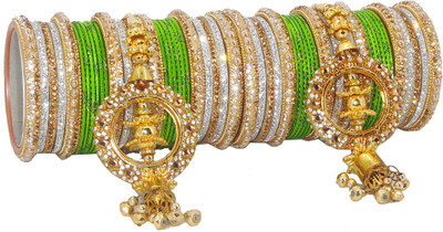 PRETTY GEMS Metal Zircon Bangle Set(Pack of 54)