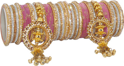 Royal Bangles Metal Zircon Bangle Set(Pack of 54)