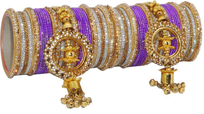 Royal Bangles Metal Zircon Bangle Set(Pack of 54)