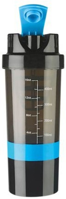 Rangreza 500 ml Plastic Shaker(Pack of 1, Blue, Orange)