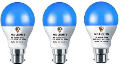 mg lights 7 W Basic Arbitrary B22 LED Bulb(Blue, Pack of 3)