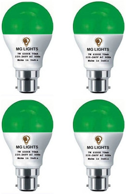 mg lights 7 W Basic Arbitrary B22 LED Bulb(Green, Pack of 4)