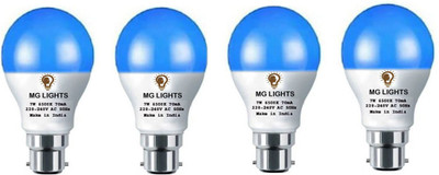 mg lights 7 W Basic Arbitrary B22 LED Bulb(Blue, Pack of 4)