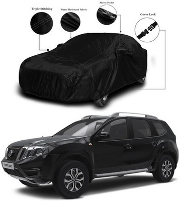 ANTHUB Car Cover For Nissan Universal For Car (With Mirror Pockets)(Black)