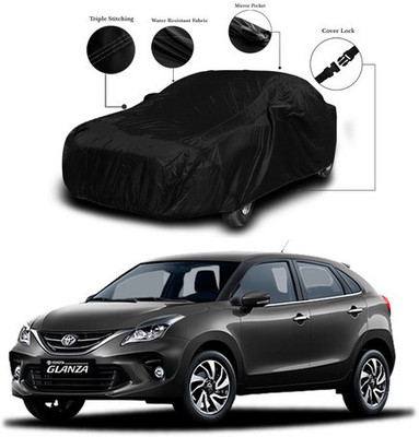ANTHUB Car Cover For Toyota Universal For Car (With Mirror Pockets)(Black)