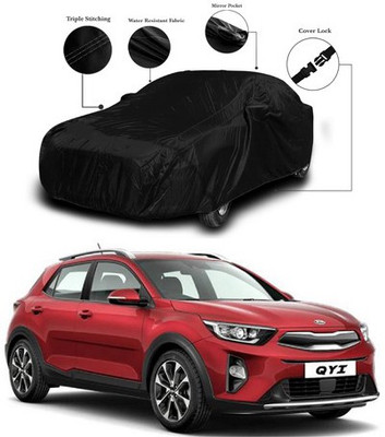 ANTHUB Car Cover For Kia Universal For Car (With Mirror Pockets)(Black)
