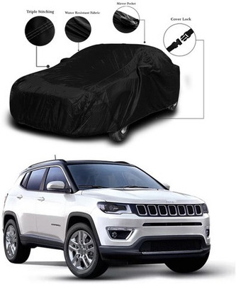 SEBONGO Car Cover For Jeep Universal For Car (With Mirror Pockets)(Black)