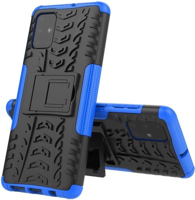 Accessories Kart Back Cover for Samsung S10 lite premium dazzle tyre case with kick stand(Blue)
