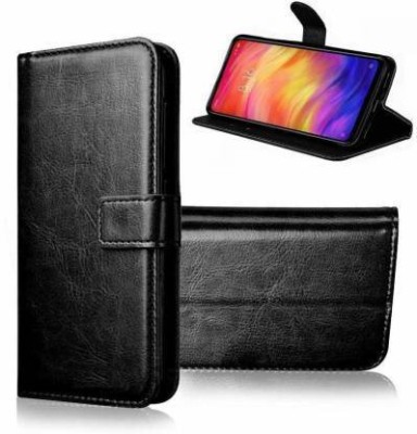 ClickAway Flip Cover for Realme Narzo 20A / Narzo 10A |Vintage Leather Finish Back Case(Black, Magnetic Case, Pack of: 1)
