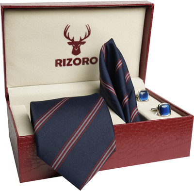 RIZORO Satin Tie & Cufflink(Blue)