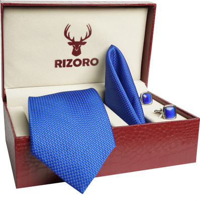 RIZORO Satin Tie & Cufflink(Blue)