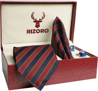 RIZORO Satin Cufflink & Tie Pin Set(Red)