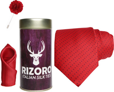 RIZORO Satin Cufflink & Tie Pin Set(Black)