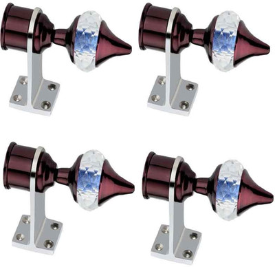 GROWNIX Maroon Rod Rail Bracket Metal(Pack of 4)