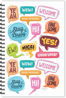 ESCAPER Speech Doodle Pattern Diary (Ruled - A5 Size - 8.5 x 5.5 inches), Speech Doodle, Doodle Diary A5 Diary Ruled 160 Pages(Multicolor)