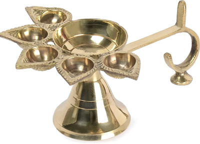 NAVYAKSH Punchmukhi Diya 1 Brass Table Diya(Height: 3 inch)