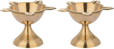 Agromech BANGLA DEEP Brass Table Diya(Height: 2.5 inch)