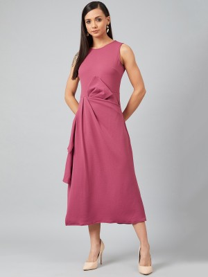 ATHENA Women Fit and Flare Pink Dress