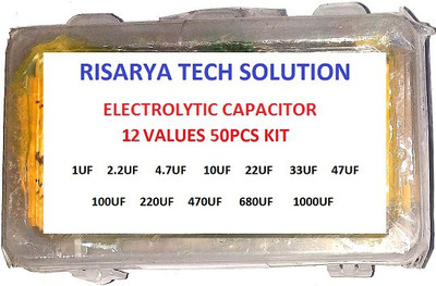 RISARYA KIT OF 12VALUES 50PCS ELECTROLYTIC CAPACITOR 1uf to 1000uf(25V-63V) Electronic Components Electronic Hobby Kit