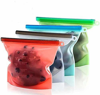 Laxit Enterprise Silicone Storage Pouch(Pack of 4)