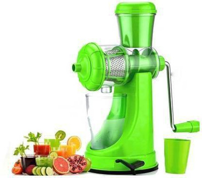 JK Creation Plastic Plastic Hand Juicer Fruit and Vegetable Juicer with Steel Handle, (Pack of 1) Hand Juicer(Green)