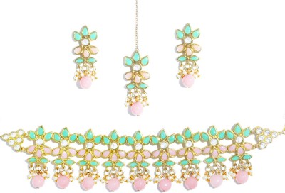 Karatcart Alloy Pink Jewellery Set(Pack of 1)