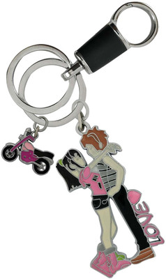 SHOKY LOOKS Love Couple Girl Fried Boy Friend Close together Multi color Design with Bike Style and Stylish Best Quality Locking hook Key Chain