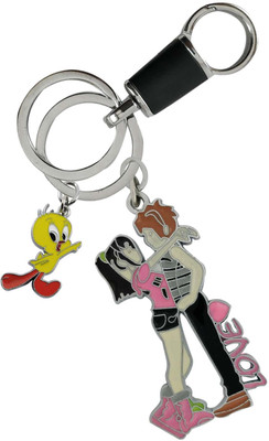 SHOKY LOOKS Love Couple Girl Fried Boy Friend Close together Multi color Design with Red Foot Tweety Smile and Stylish Best Quality Locking hook Key Chain