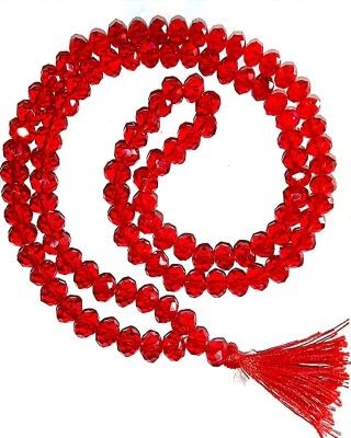 SHREENATHJI Red Agate Diamond Cut Mala 108+1 Big & Long Cylinder Beads 12 mm Necklace Gemstone for Japa Men and Women Pearl Crystal Chain