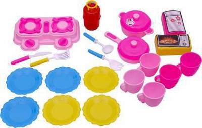 Oraisportsmart chef's kitchen accessories toys set for kids (pink)