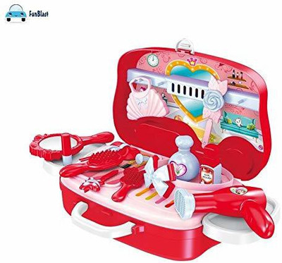 Pulsbery Makeup Toy Set for Kids Girls, Dress Up Suitcase Cosmetic Pretend Play Beauty Kit.