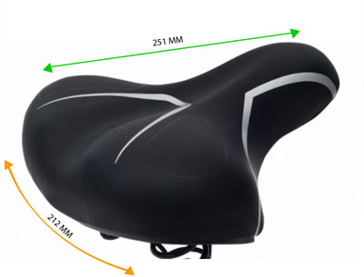 ShreNik Saddle For Bicycle Seat Soft Double Cushion Ranger Cycle Saddle(Black)