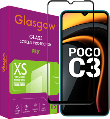 Glasgow Edge To Edge Tempered Glass for Poco C3(Pack of 1)