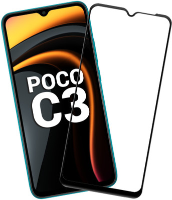 XRENGTH Edge To Edge Tempered Glass for Poco C3(Pack of 1)
