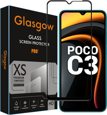 Glasgow Edge To Edge Tempered Glass for Poco C3(Pack of 1)