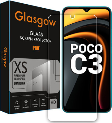 Glasgow Tempered Glass Guard for Poco C3(Pack of 1)