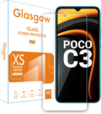 Glasgow Tempered Glass Guard for Poco C3(Pack of 1)