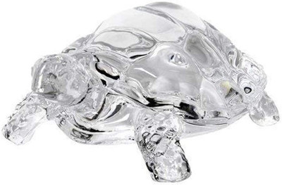 VALUE CRAFTS Vastu Feng Shui Crystal Turtle Tortoise for Good Luck Decorative Showpiece  -  3 cm(Crystal, Clear)