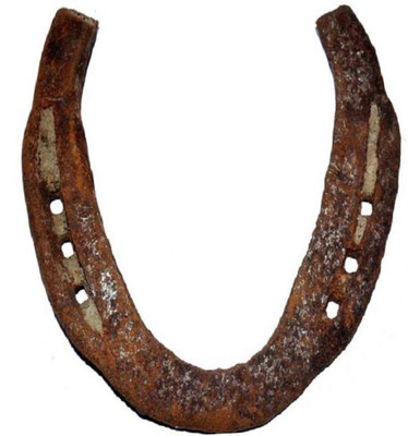 FOBHIYA Orginal Black Horse to Protect from Bad Eyes & vastu dosh, Original Kale Ghode Ki Naal, Made in India Best For Gifting (Black) Decorative Showpiece  -  1 cm(Iron, Brown)