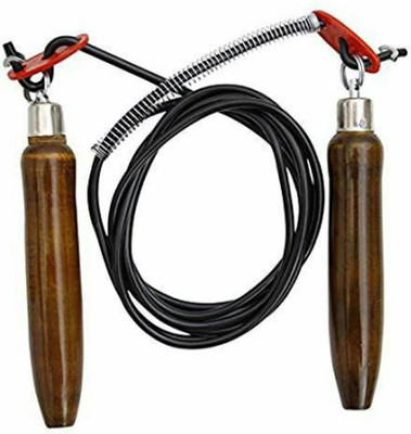A.K Wooden Handle Lightweight Jumping Rope Speed Freestyle Skipping Rope(Black, Length: 274 cm)