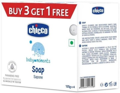 Chicco Baby Soap 125GM(3+1) Buy 3 Get 1 Free Pack Of 3(3 x 500 g)