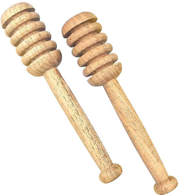 Right Products Wood Honey Dippers Server Stirring Sticks for Honey Jar Dispense Drizzle Honey Wooden Serving Spoon Set(Pack of 2)