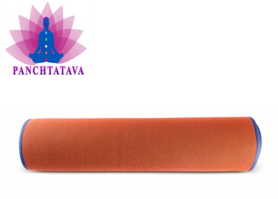PANCHTATAVA Acupressure Orange yoga mat with Blue Border Orange 4 mm Yoga Mat