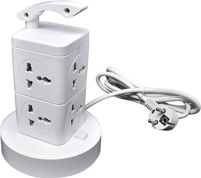 8 Module Power Socket Plantex Power Socket with 8 Socket and 3 USB Ports Universal Spike ...