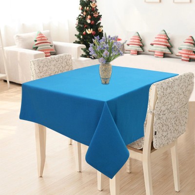 AIRWILL Solid 2 Seater Table Cover(Blue, Cotton)