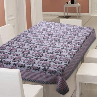 Go Texstylers Floral 4 Seater Table Cover(Pink White, Cotton)