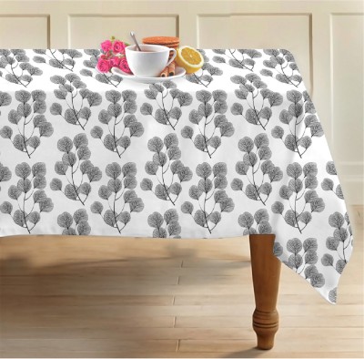 AIRWILL Floral 6 Seater Table Cover(Black, White, Cotton)